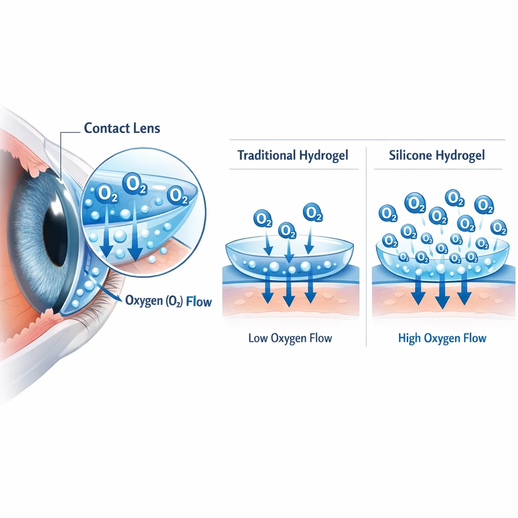 اکسیژن‌رسانی لنز تماسی چیست و چرا برای سلامت چشم حیاتی است؟