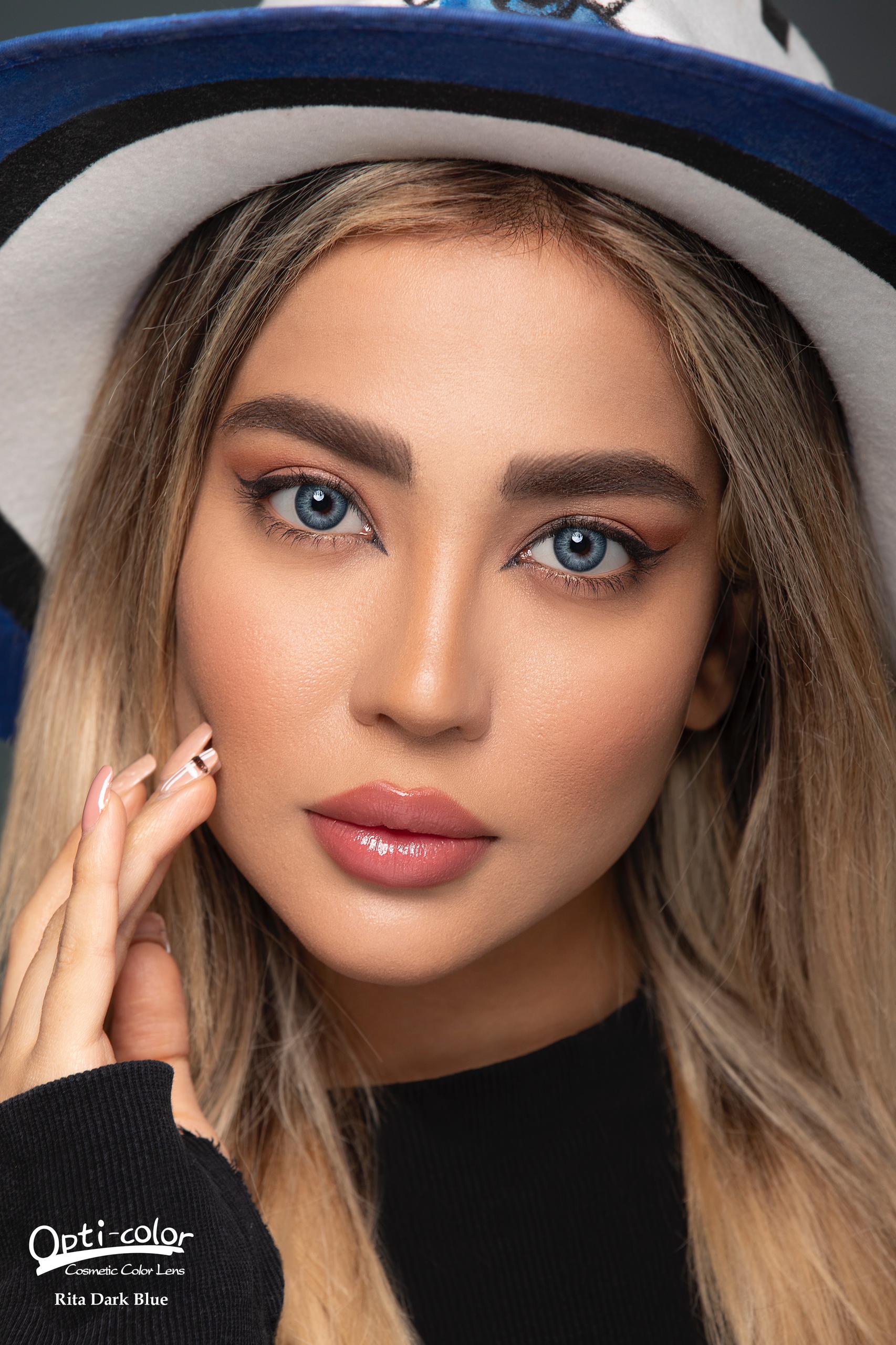 لنز رنگی اپتی کالر ریتا دارک بلو OPTI COLOR RITA DARK BLUE